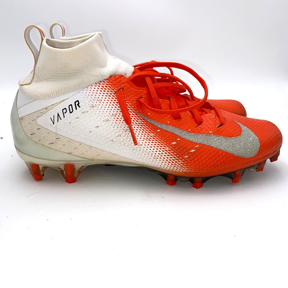 Nike Vapor Untouchable Pro 3 Mens 10 White/Orange Football Cleats 917165-106 main image 4